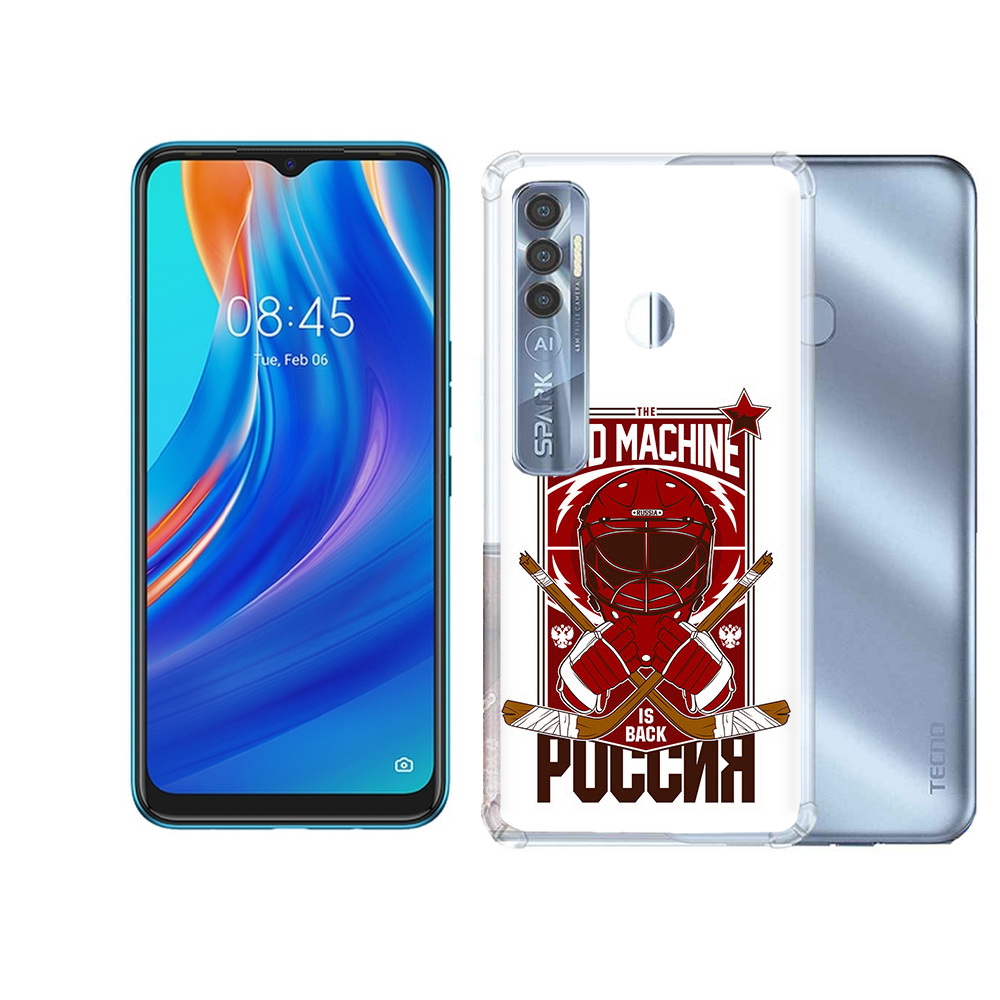 

Чехол MyPads Tocco для Tecno Spark 7 Pro хоккей россия, Прозрачный, Tocco