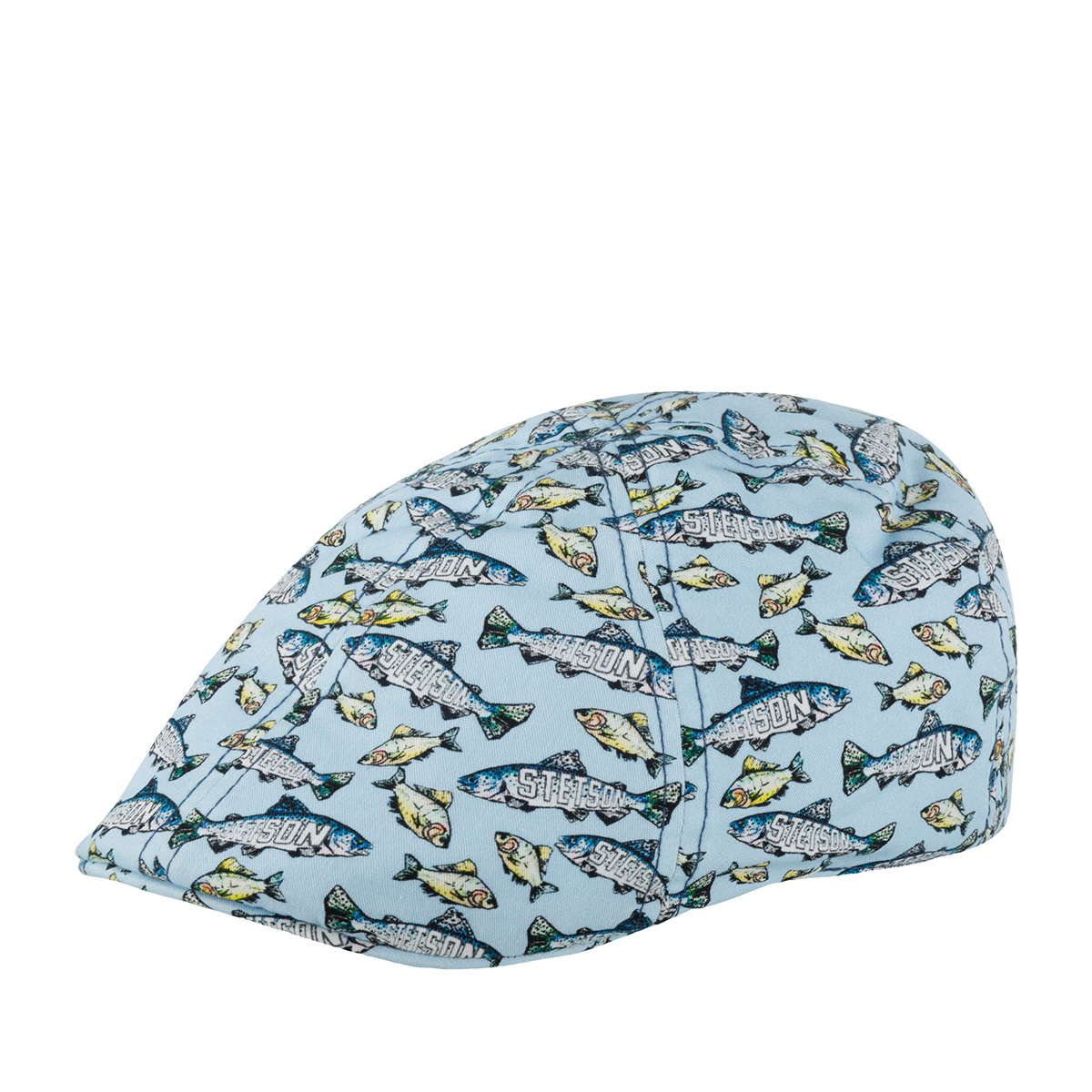 Кепка унисекс Stetson 6611918 TEXAS COTTON FISH PRINT голубая, р.57 голубой