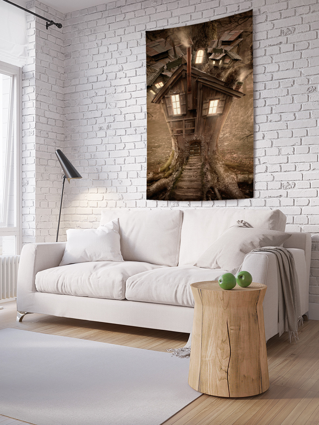 

Вертикальное фотопанно на стену JoyArty Дом-дерево с привидениями 100x150 см, Дом-дерево с привидениями