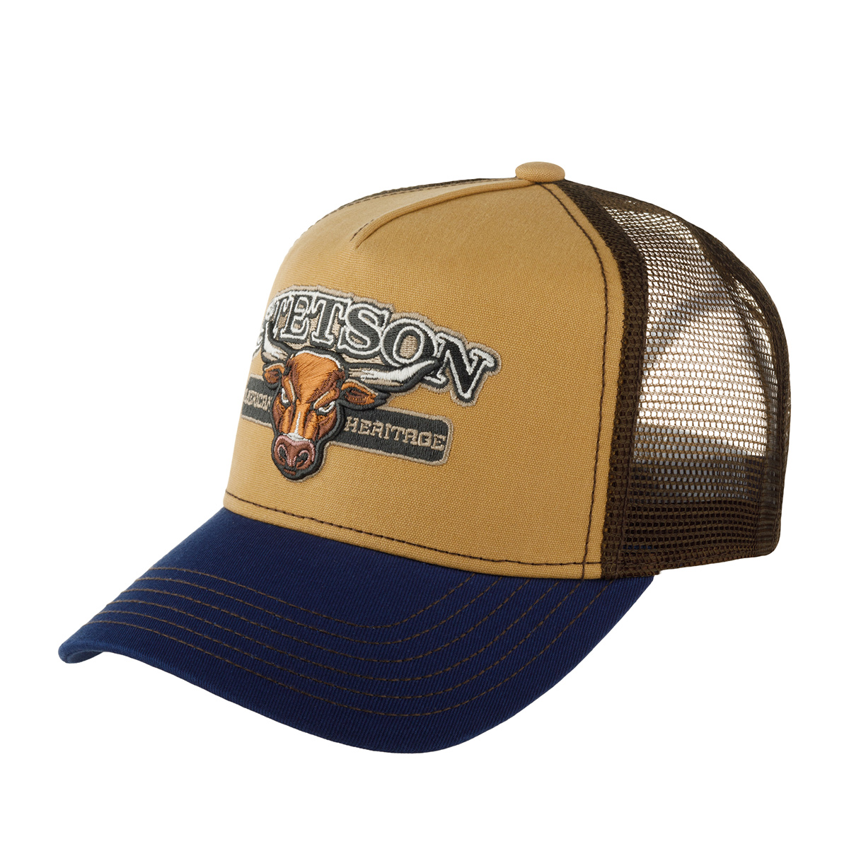 

Бейсболка унисекс Stetson 7761160 TRUCKER CAP BULL синяя/бежевая, Синий, 7761160 TRUCKER CAP BULL