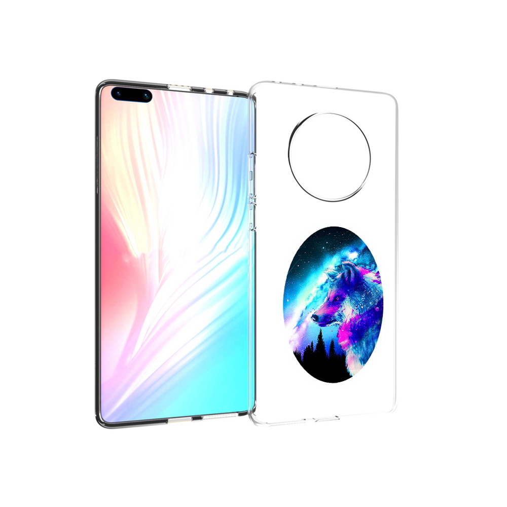 

Чехол MyPads Tocco для Huawei Mate 40 Pro голубой волк, Прозрачный, Tocco