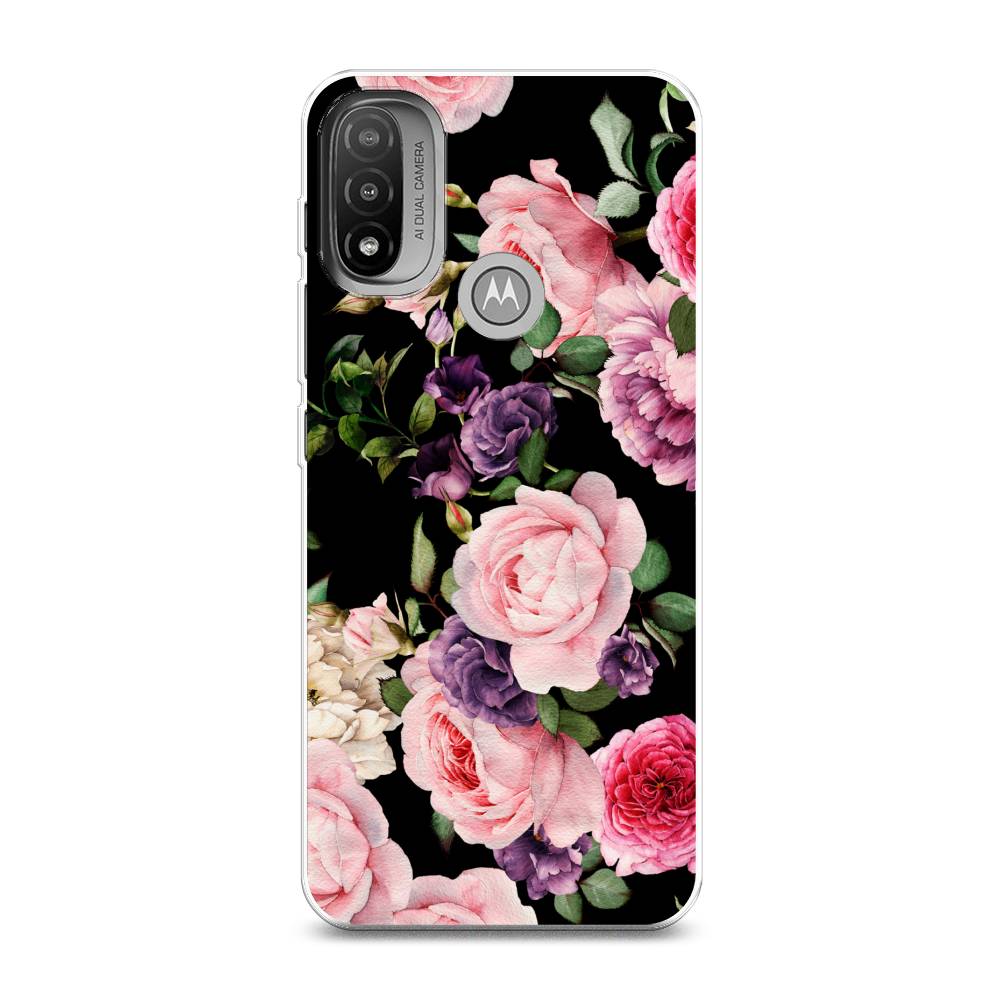 

Чехол Awog на Lenovo K14 Plus/Motorola Moto E20/E30/E40 "Пионы на черном", Разноцветный, 243450-8