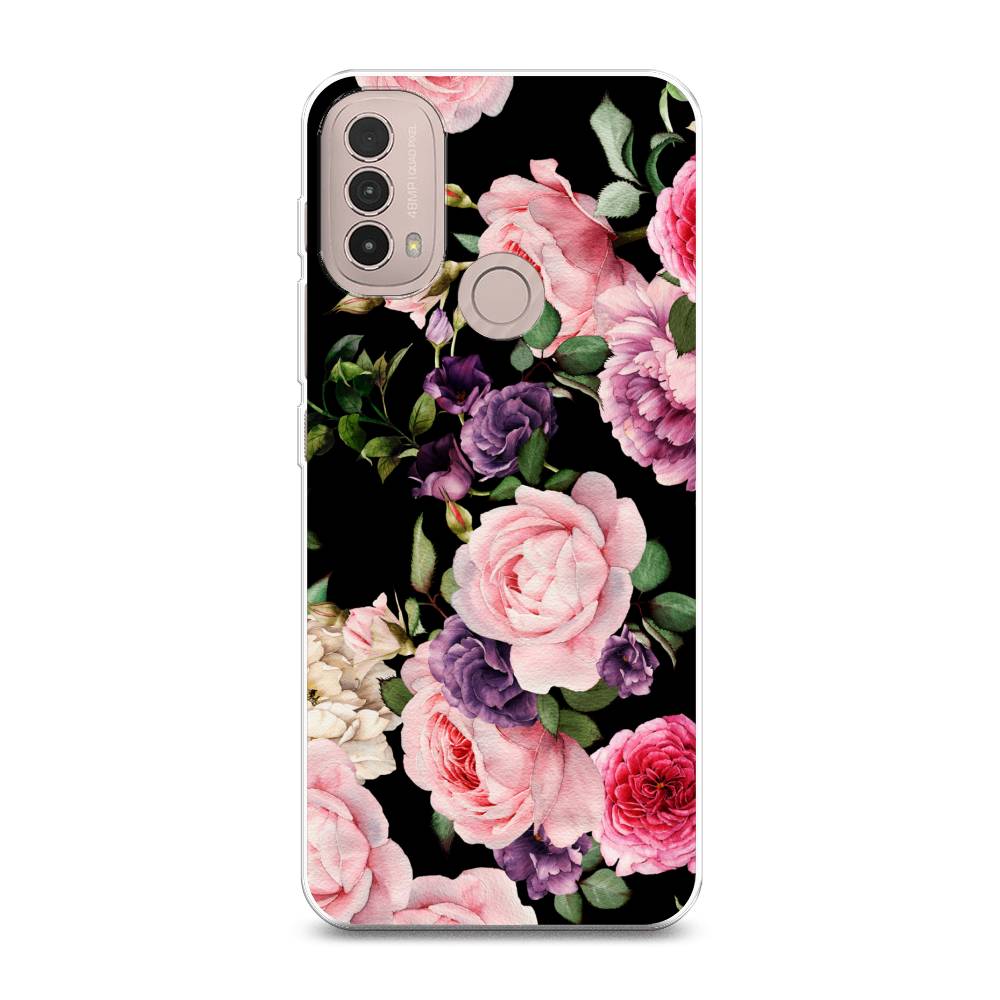 

Чехол Awog на Lenovo K14 Plus/Motorola Moto E20/E30/E40 "Пионы на черном", Разноцветный, 243650-8