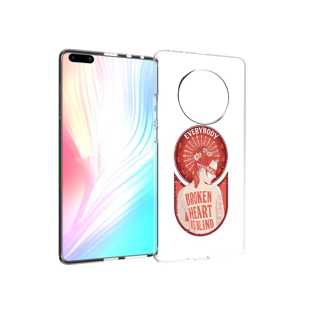 

Чехол MyPads Tocco для Huawei Mate 40 Pro девушка разбитое сердце, Прозрачный, Tocco