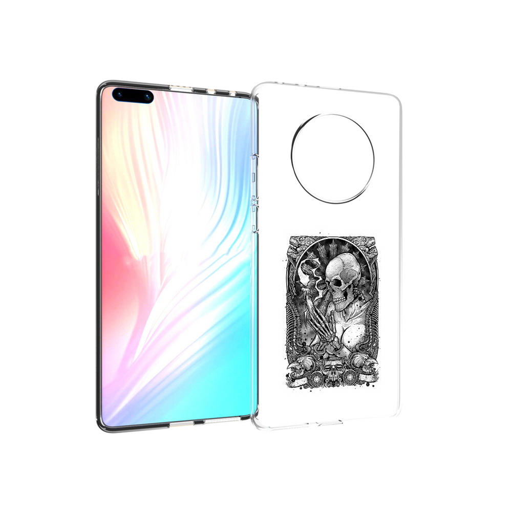 

Чехол MyPads Tocco для Huawei Mate 40 Pro девушка скелет, Прозрачный, Tocco
