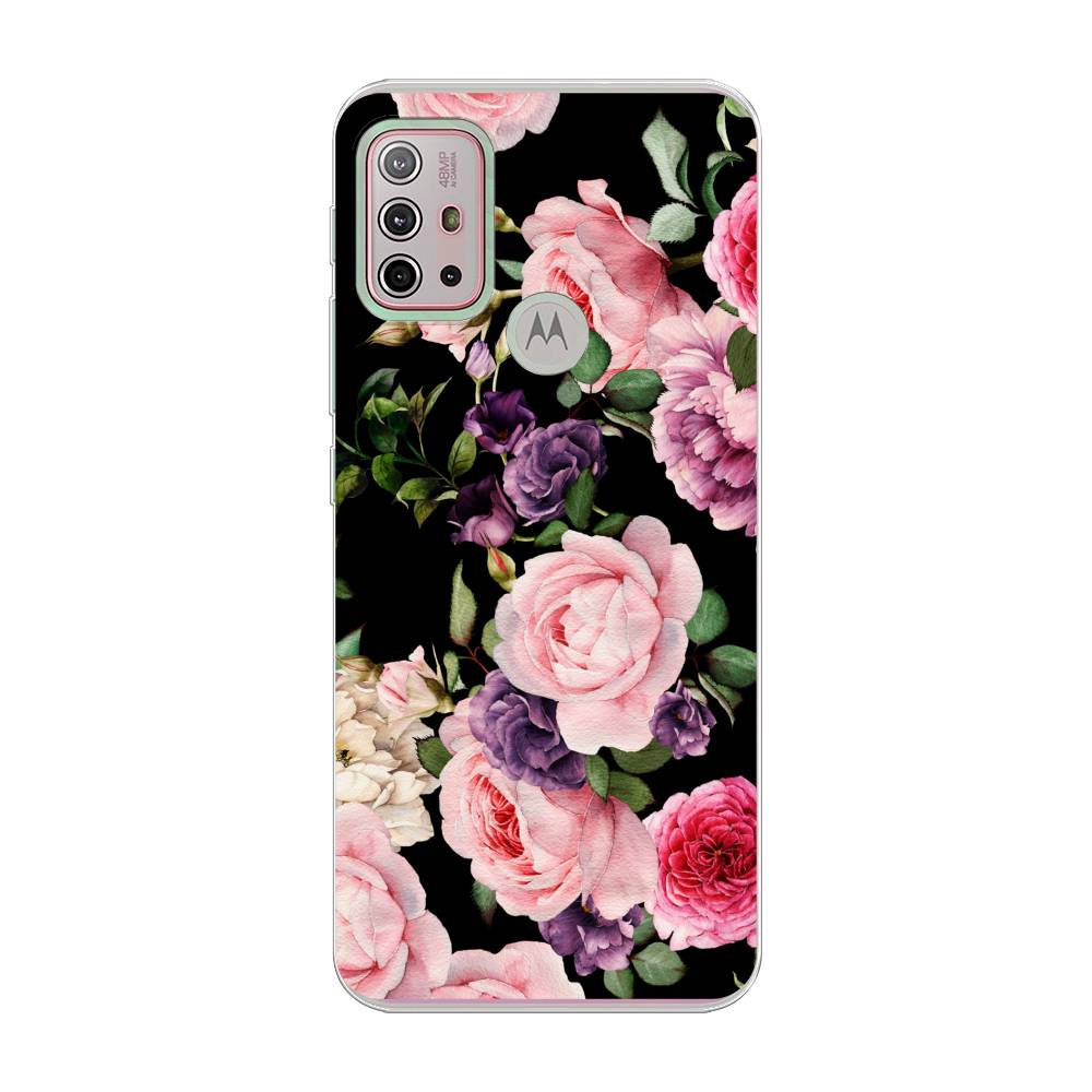 

Чехол Awog на Lenovo K13 Note/Motorola Moto G10/G20/G30 "Пионы на черном", Разноцветный, 242150-8