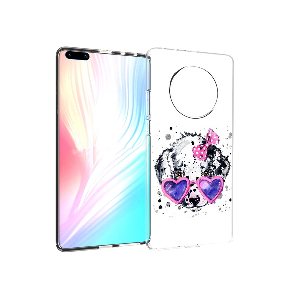 Чехол MyPads Tocco для Huawei Mate 40 Pro долматинец в очках