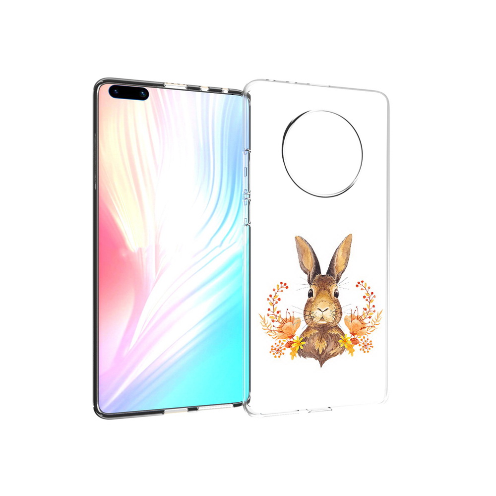 

Чехол MyPads Tocco для Huawei Mate 40 Pro зайка в цветах, Прозрачный, Tocco