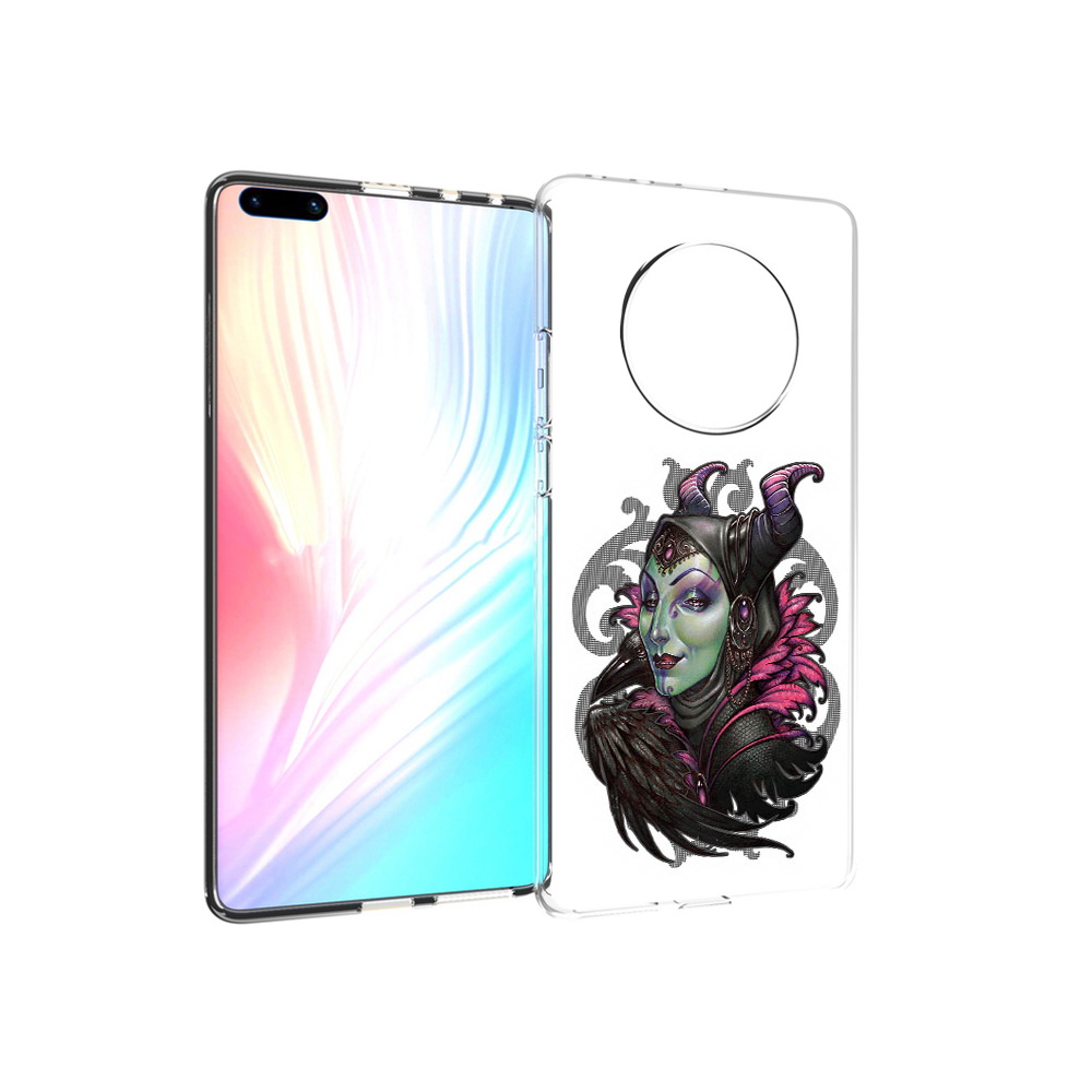 

Чехол MyPads Tocco для Huawei Mate 40 Pro зеленая девушка с вороном, Прозрачный, Tocco