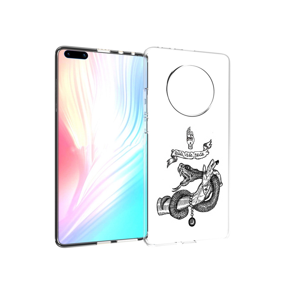 

Чехол MyPads Tocco для Huawei Mate 40 Pro змея на руке рисунок, Прозрачный, Tocco