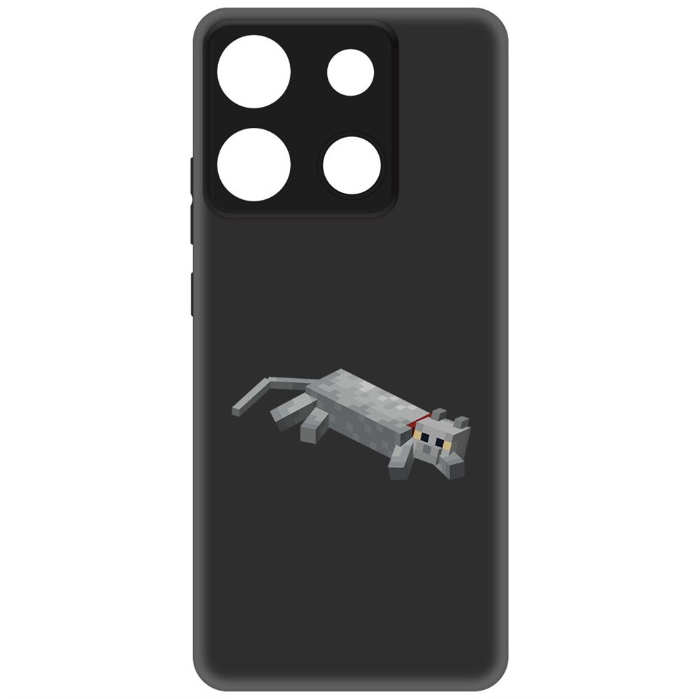 

Чехол-накладка Krutoff Soft Case Minecraft-Кошка для Infinix Smart 7 Plus черный