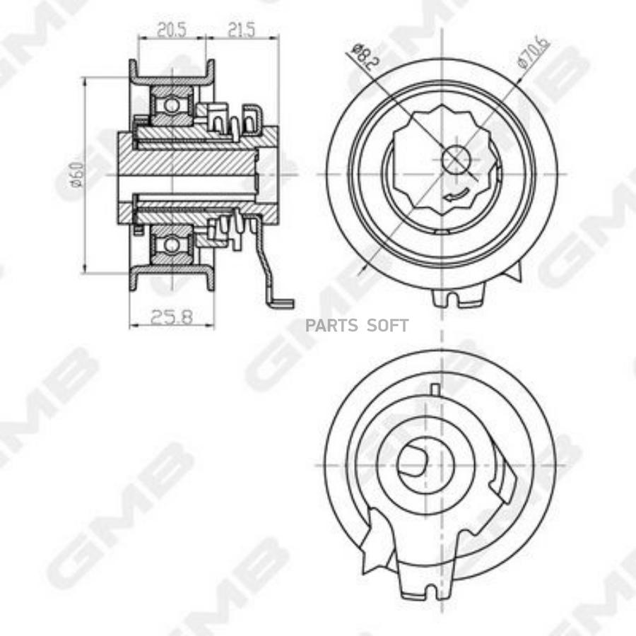 Gтв0710_Ролик Натяжной Ремня Грм Аudi А3 1.2/1.4 Тfsi Fsi 12> GMB gtb0710