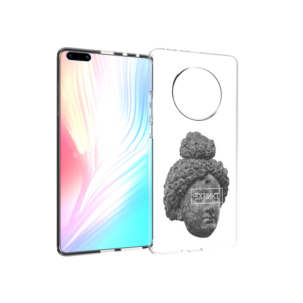 

Чехол MyPads Tocco для Huawei Mate 40 Pro каменное лицо девушки, Прозрачный, Tocco