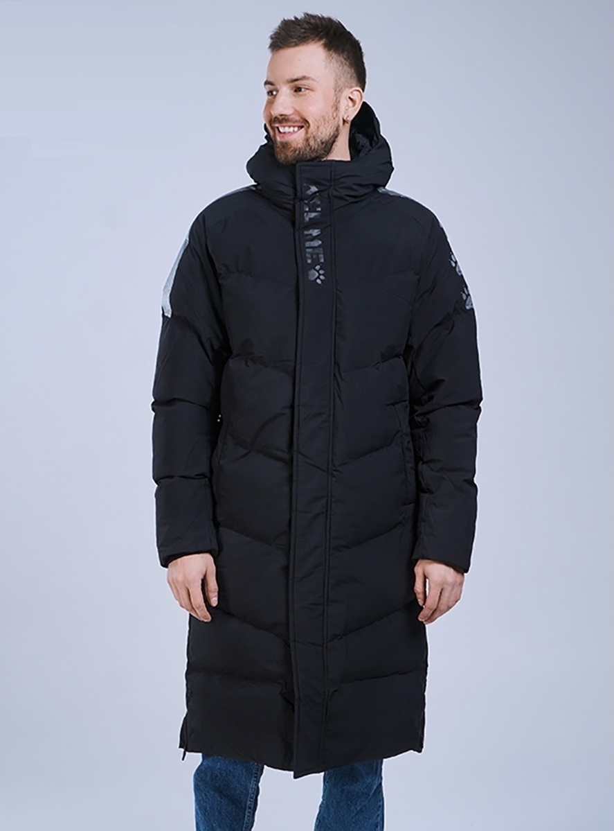 фото Пуховик мужской kelme hooded long jacket черный xs