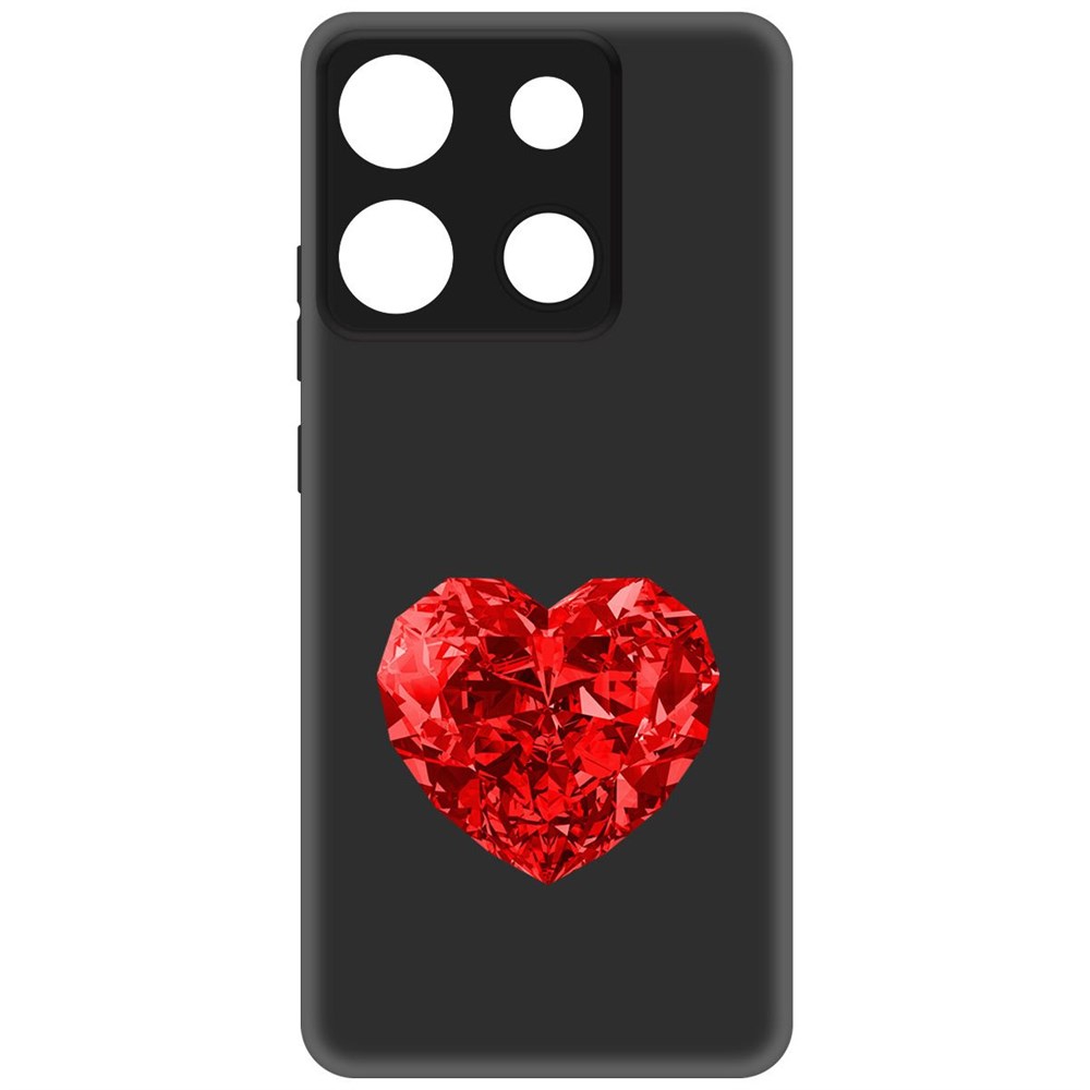 

Чехол-накладка Krutoff Soft Case Рубиновое сердце для Infinix Smart 7 Plus черный