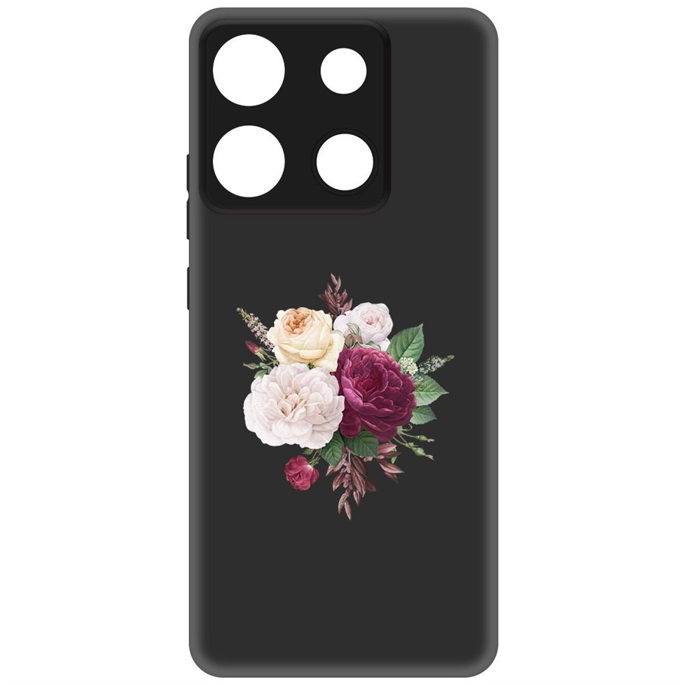 

Чехол-накладка Krutoff Soft Case Цветочная композиция для Infinix Smart 7 Plus черный