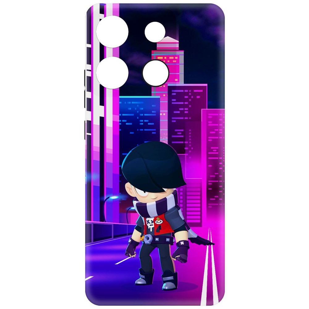 

Чехол-накладка Krutoff Soft Case Brawl Stars - Эдгар для Infinix Smart 7 Plus черный
