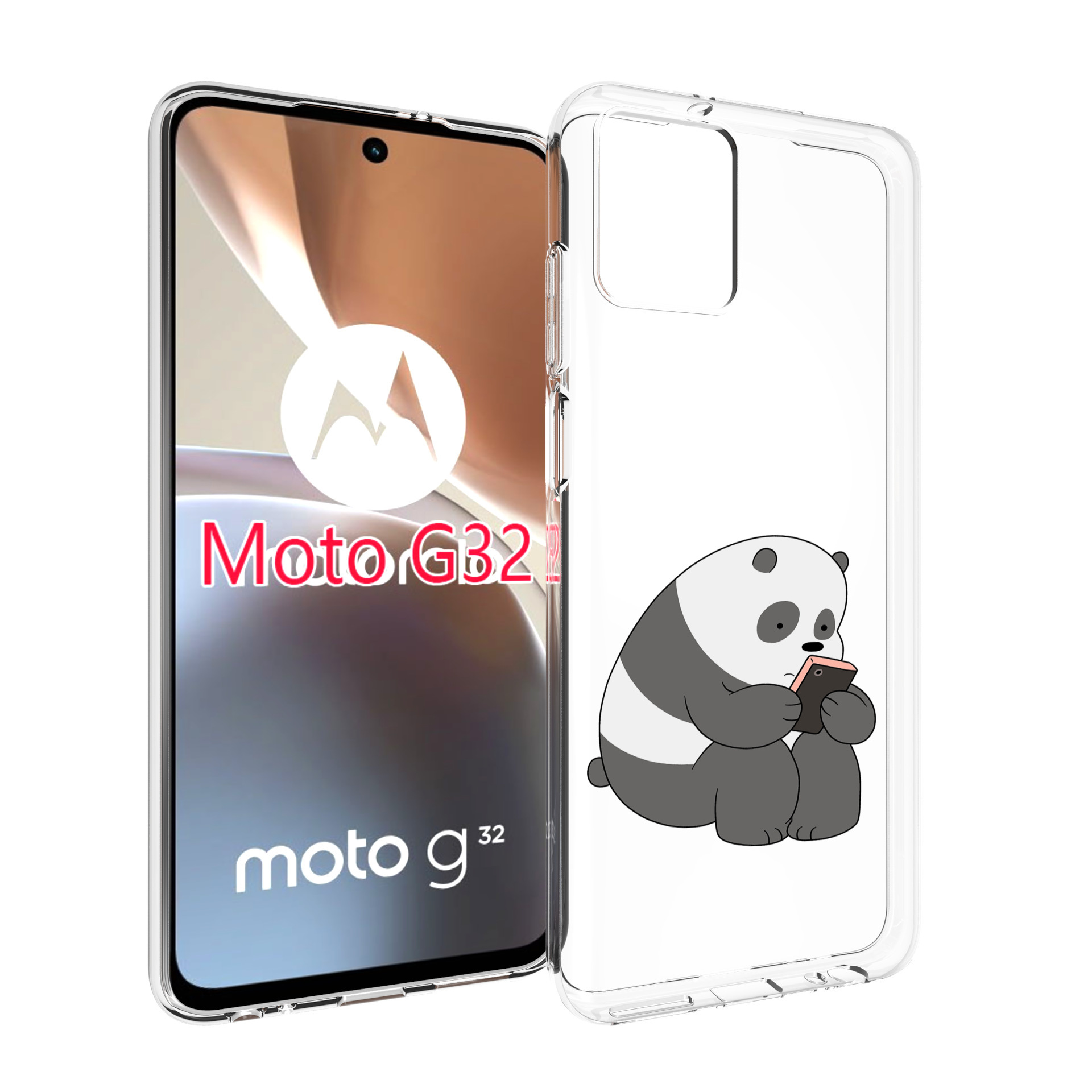 

Чехол MyPads панда-в-телефоне для Motorola Moto G32, Прозрачный, Tocco