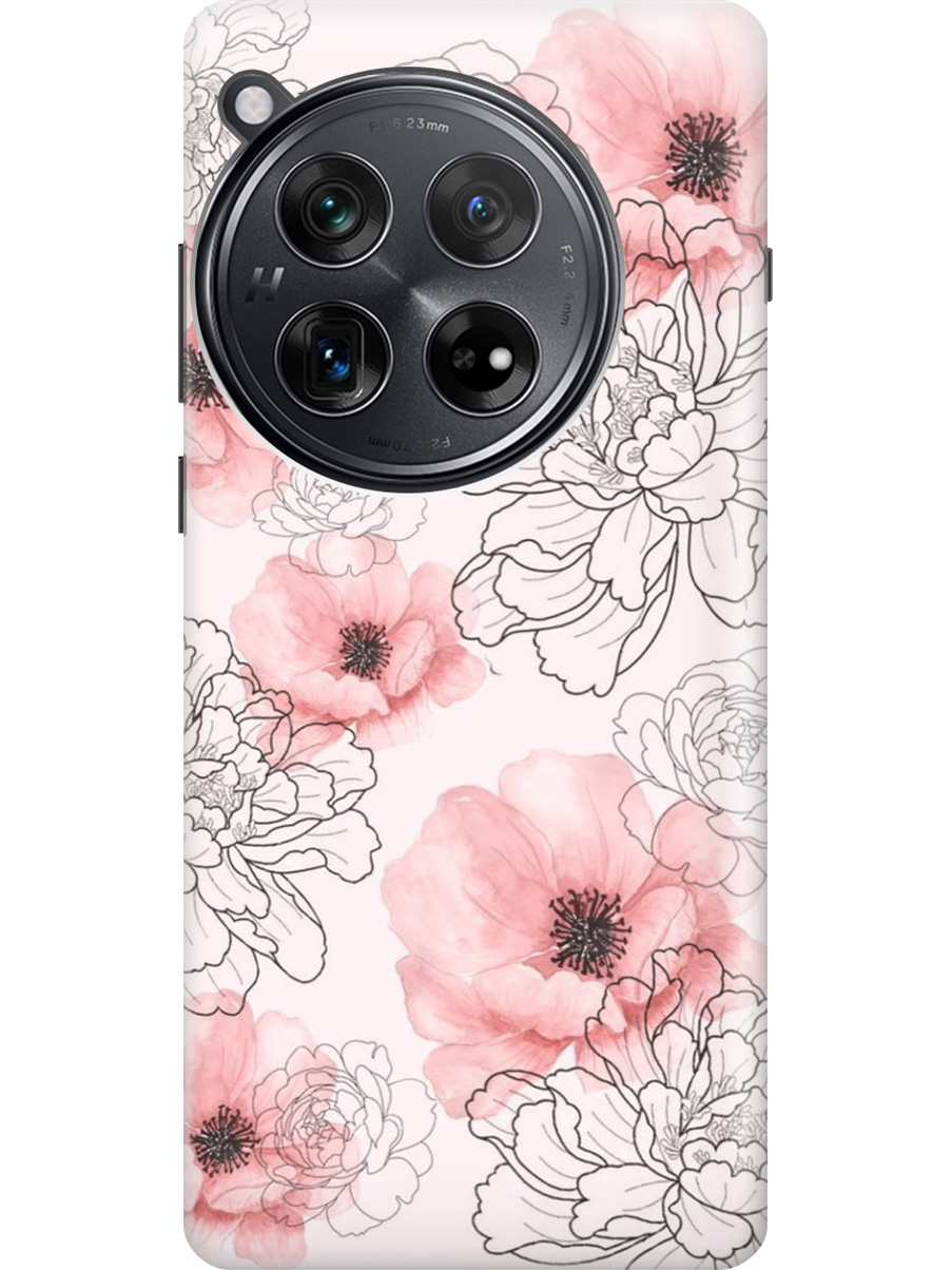

Силиконовый чехол на OnePlus 12 с рисунком "Нежно-розовые цветы", Розовый, 20012114