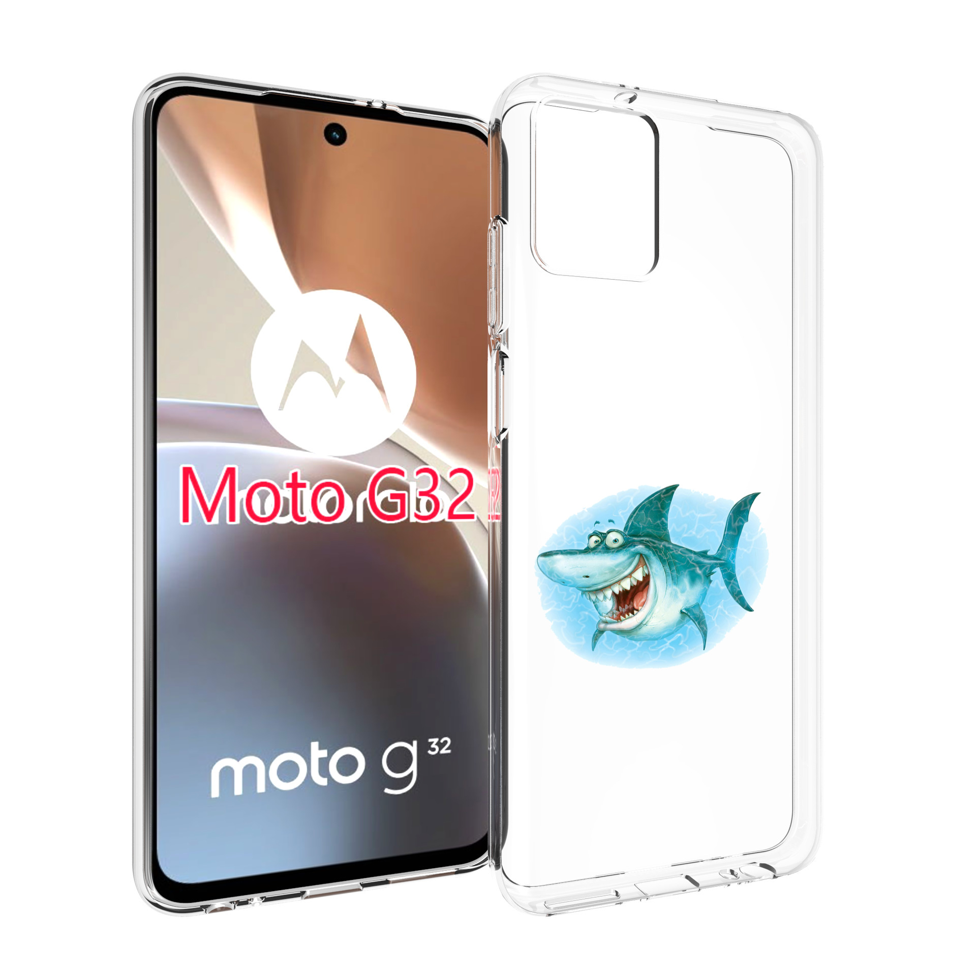 

Чехол MyPads веселая акула для Motorola Moto G32, Прозрачный, Tocco