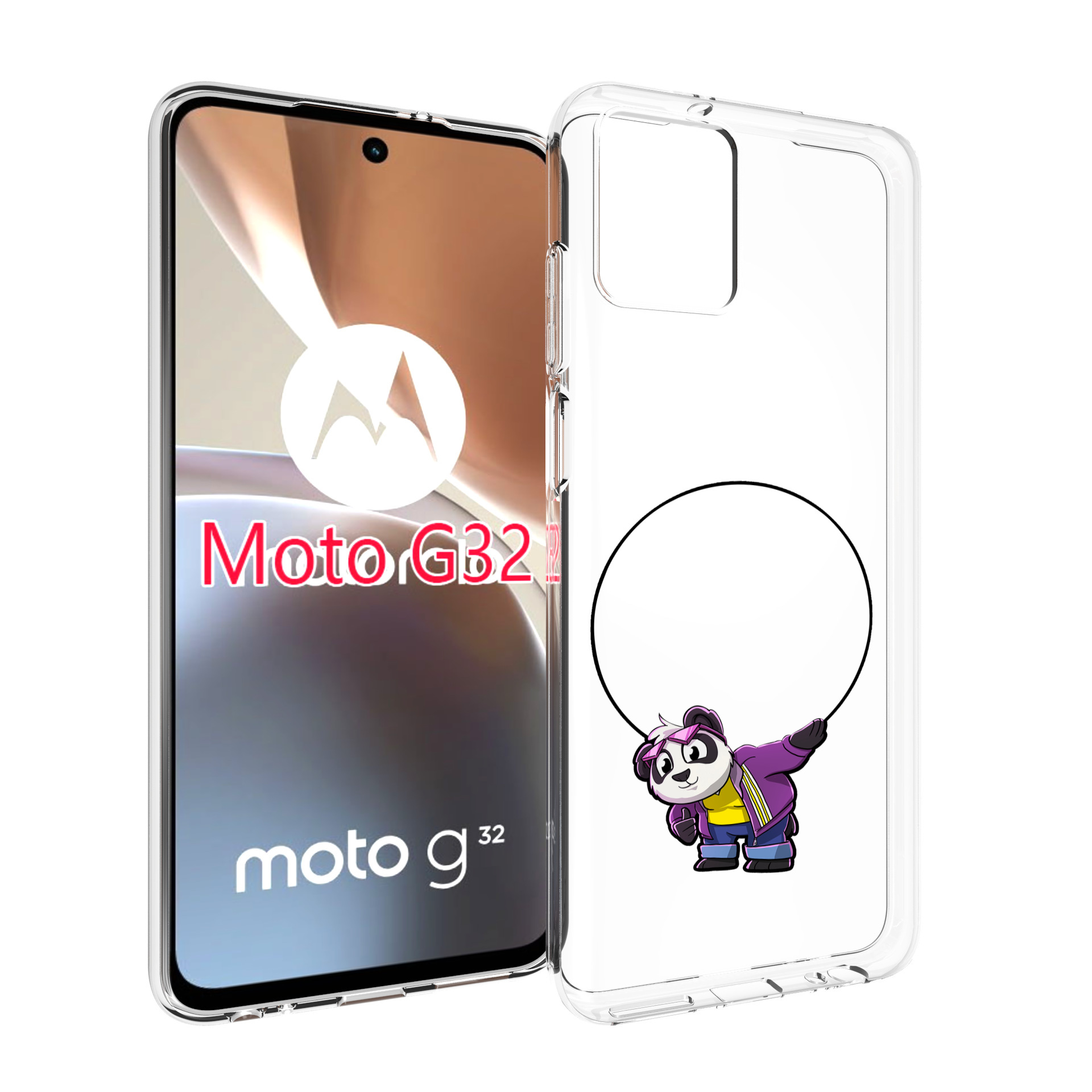 

Чехол MyPads панда-с-обручем для Motorola Moto G32, Прозрачный, Tocco