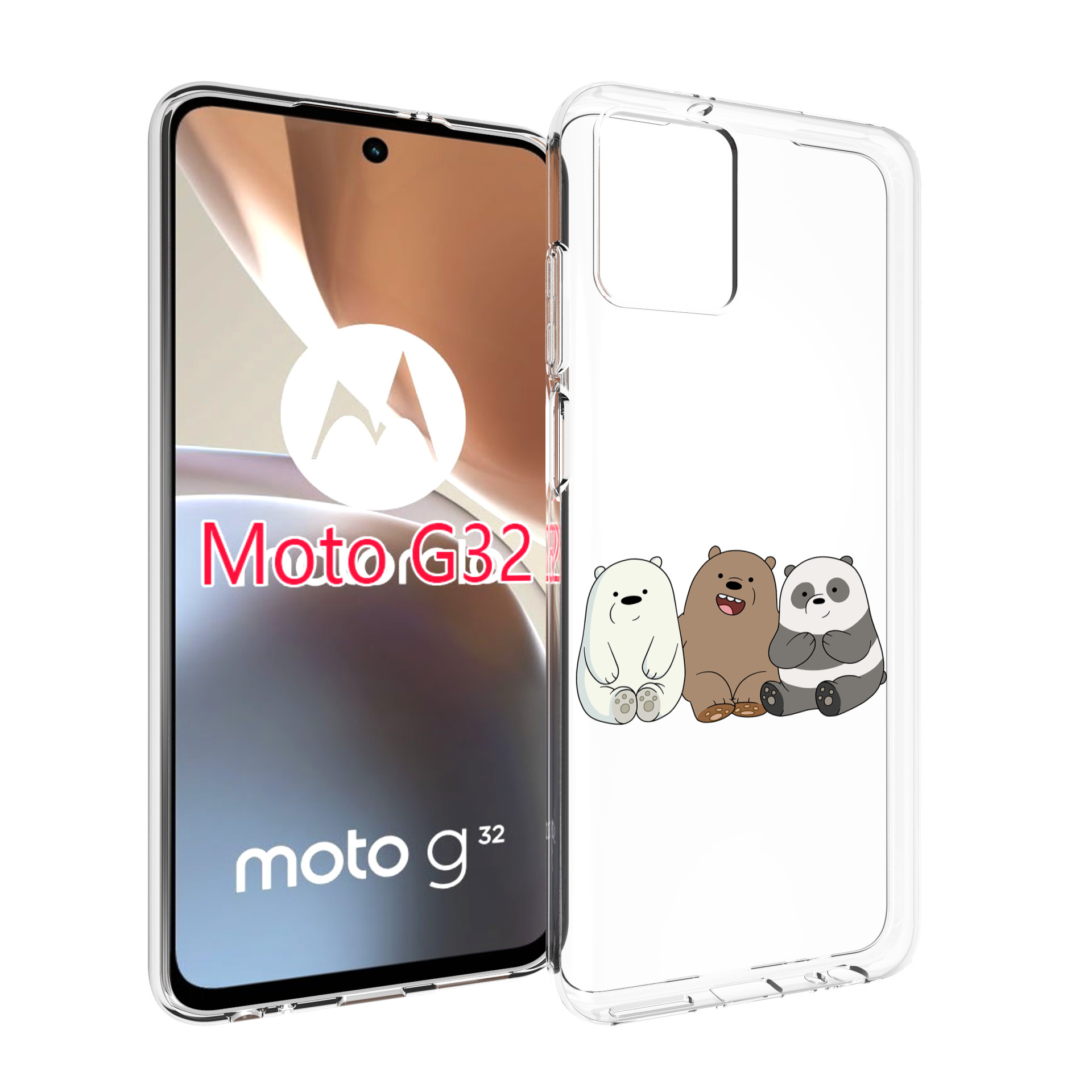 

Чехол MyPads панды детский для Motorola Moto G32, Прозрачный, Tocco