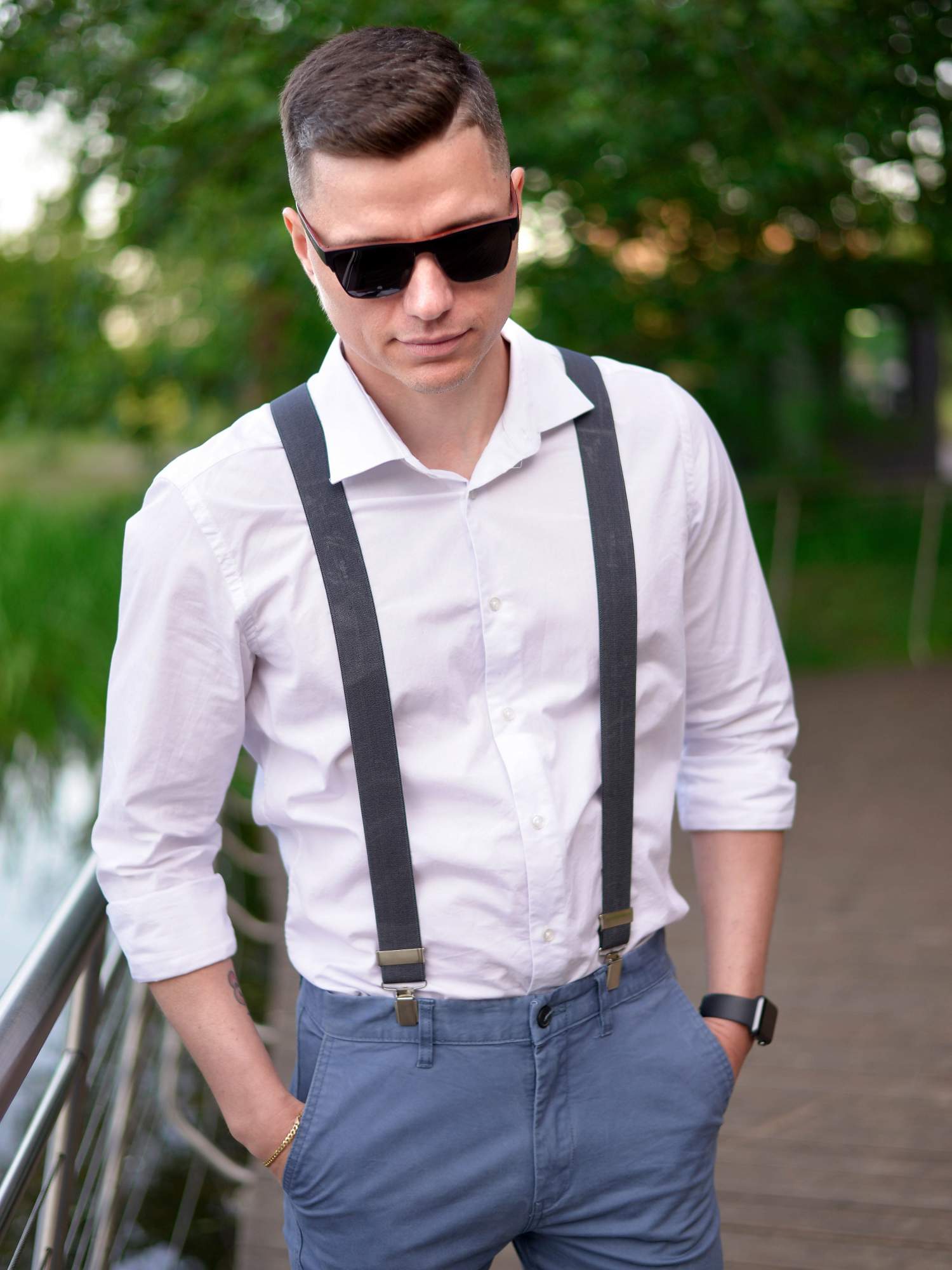 Подтяжки мужские Stilmark В53 темно-серые 871₽