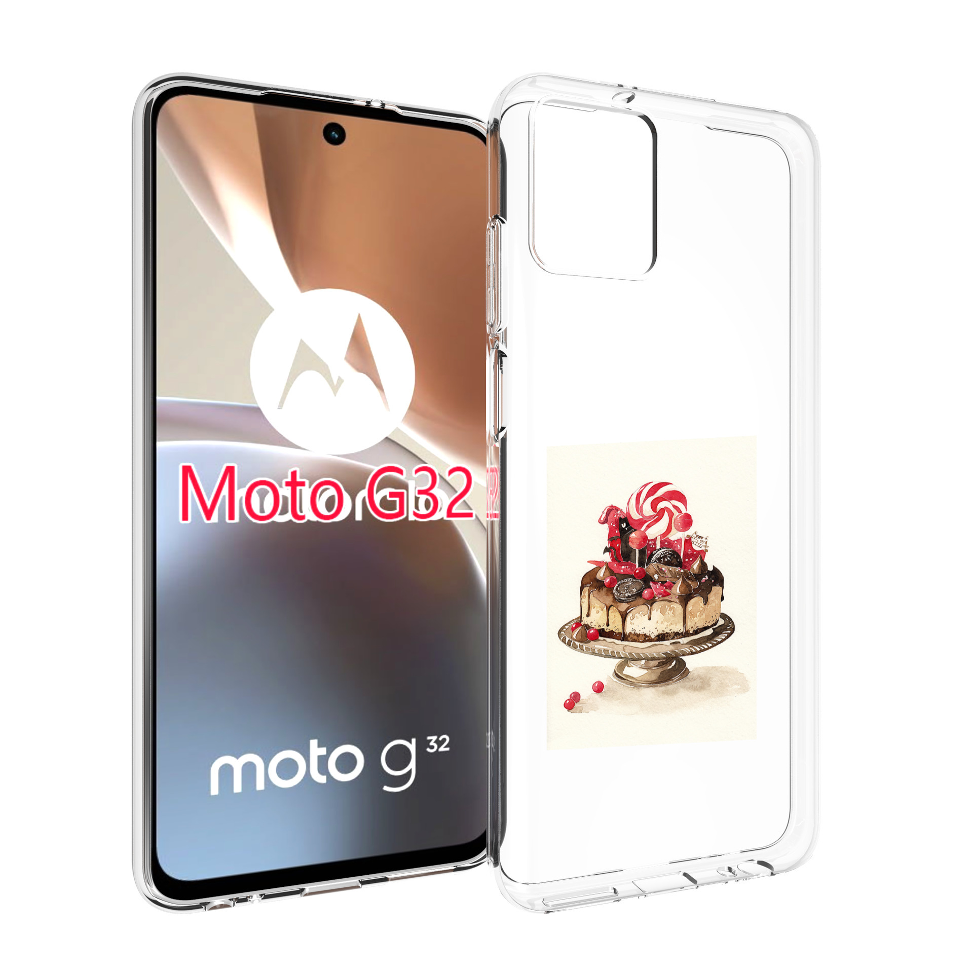 

Чехол MyPads вкусный торт для Motorola Moto G32, Прозрачный, Tocco