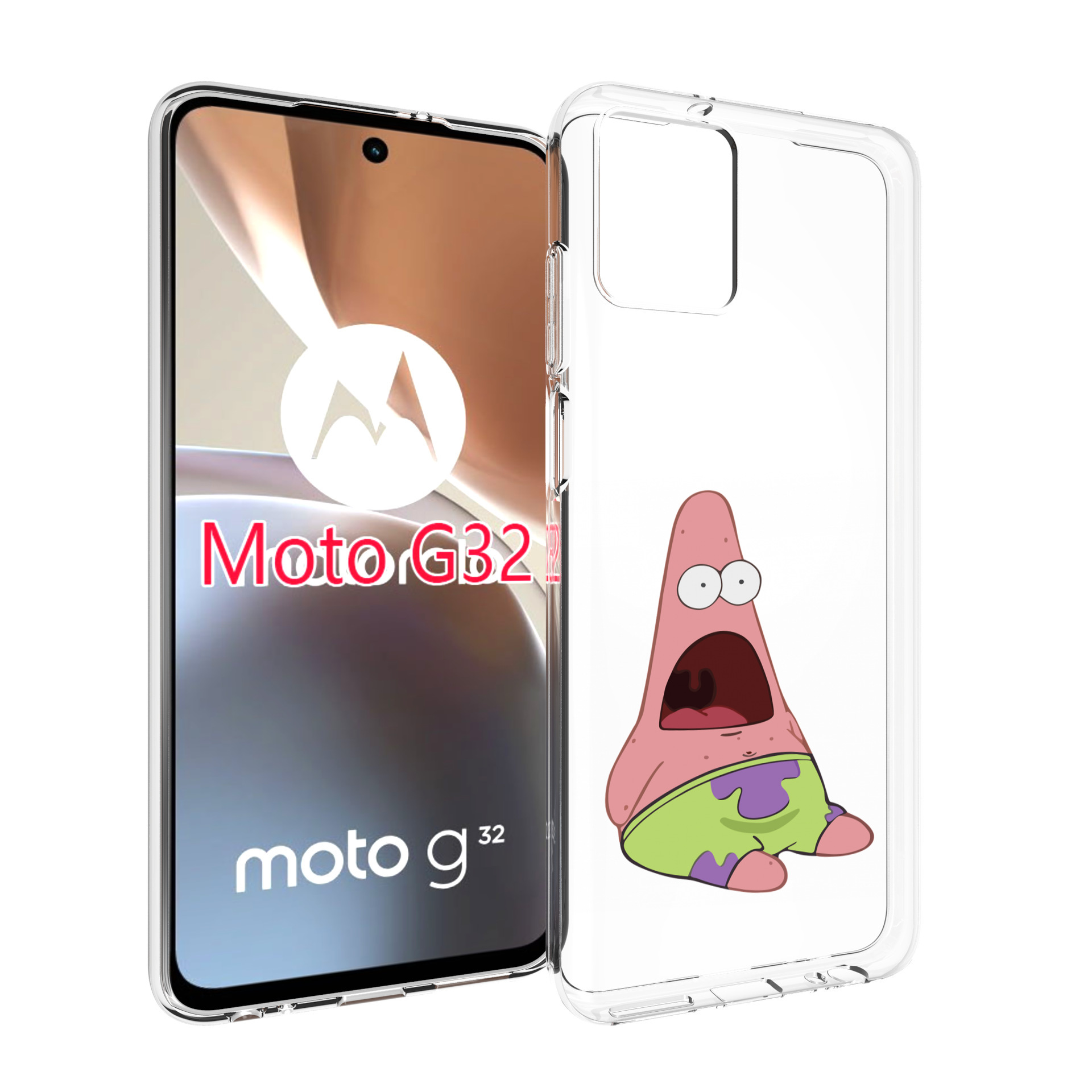 

Чехол MyPads патрик-в-шоке детский для Motorola Moto G32, Прозрачный, Tocco