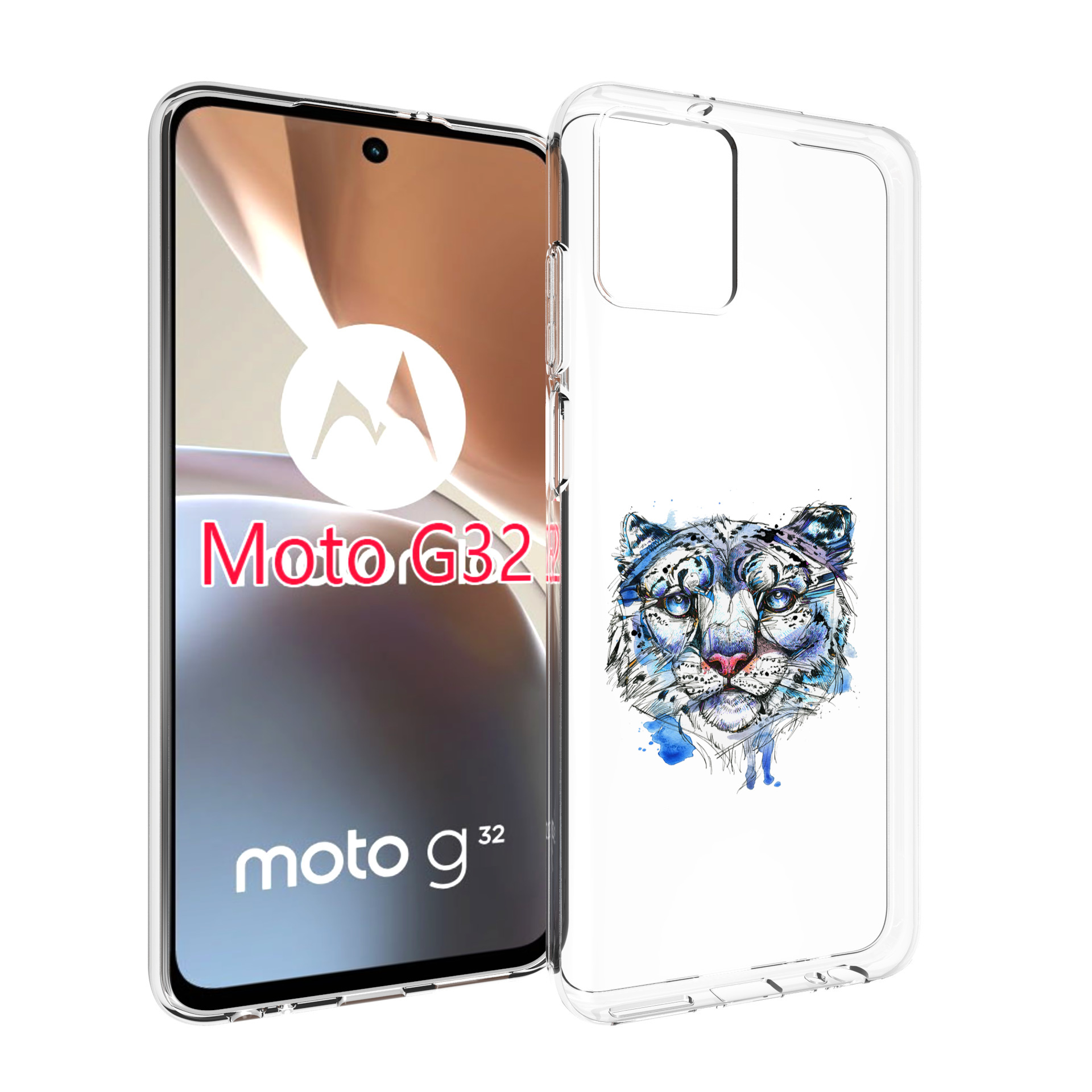 

Чехол MyPads водяной тигр для Motorola Moto G32, Прозрачный, Tocco