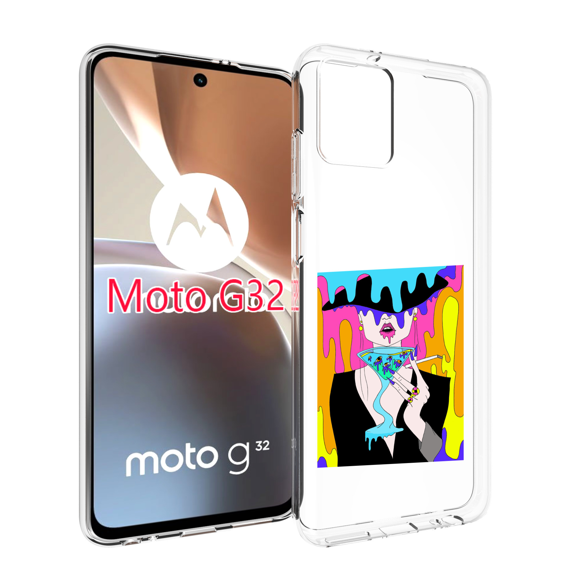 

Чехол MyPads плавленая девушка акварель женский для Motorola Moto G32, Прозрачный, Tocco