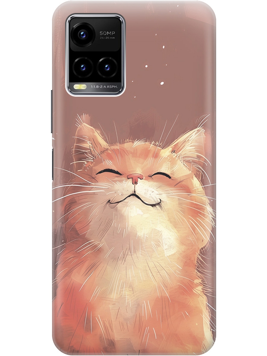 

Силиконовый чехол на Vivo Y21/Y21s/Y33s с принтом "Довольный котик", Красный;оранжевый;прозрачный, 743438210