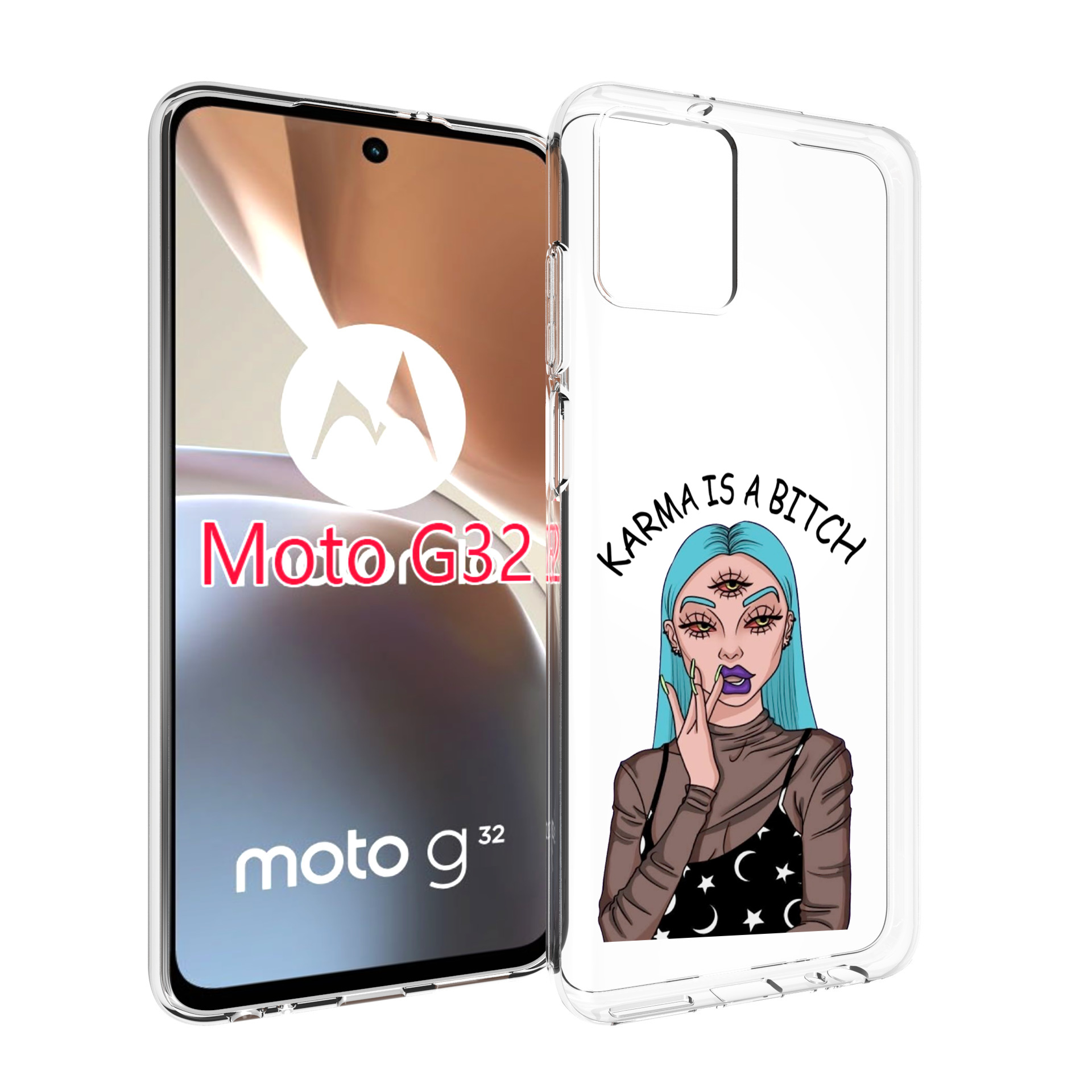 

Чехол MyPads плохая-карма женский для Motorola Moto G32, Прозрачный, Tocco