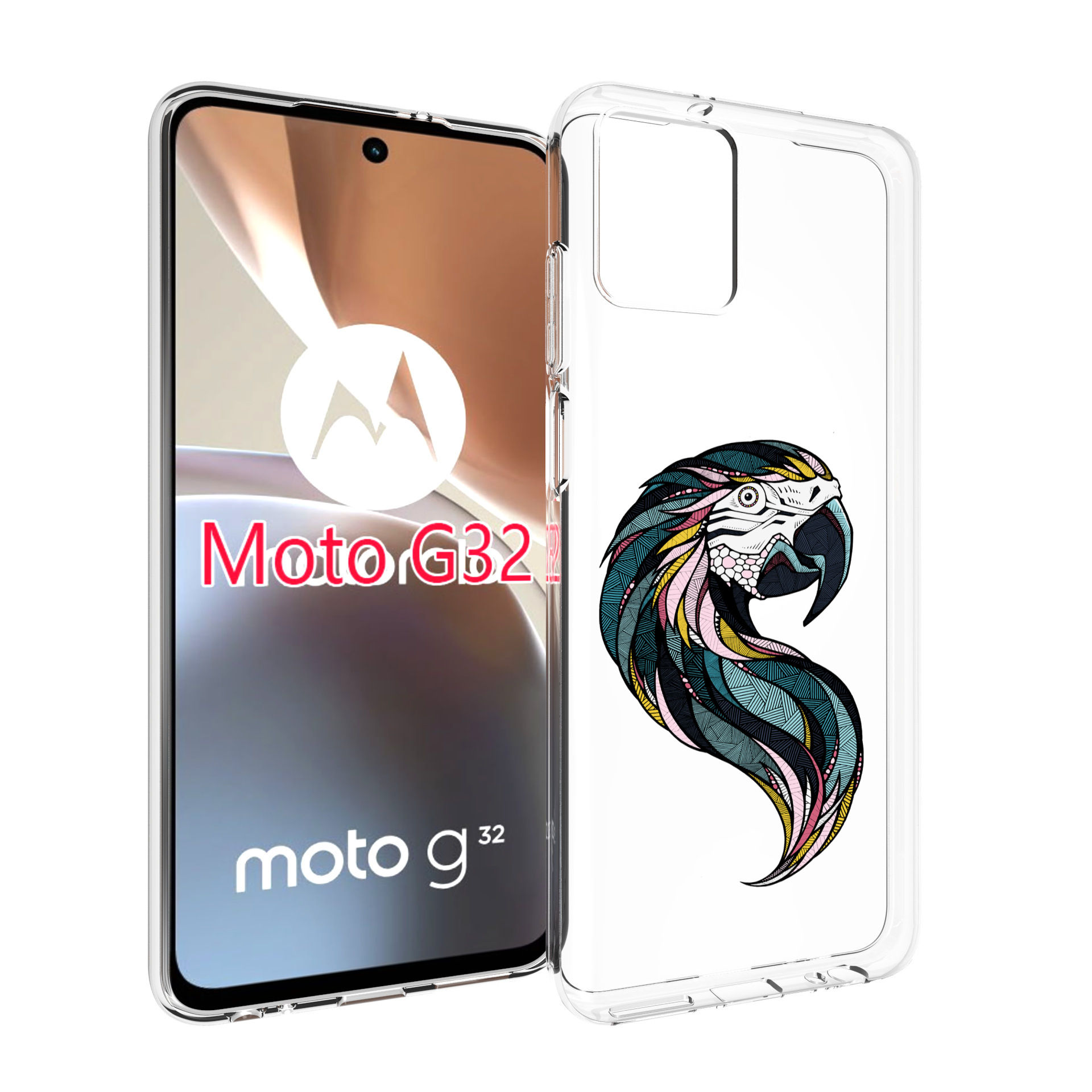 

Чехол MyPads полупопугай для Motorola Moto G32, Прозрачный, Tocco