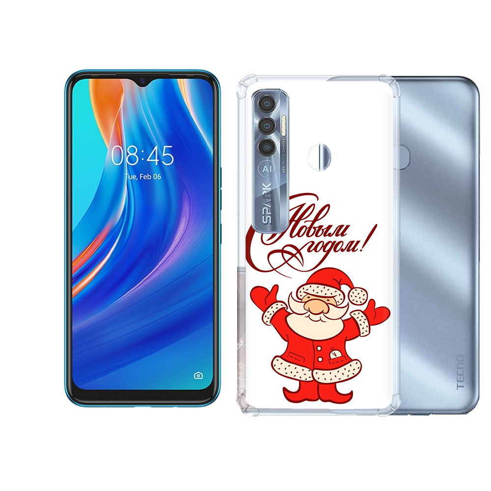 

Чехол MyPads Tocco для Tecno Spark 7 Pro Добрый дед мороз с новым годом 2023, Прозрачный, Tocco