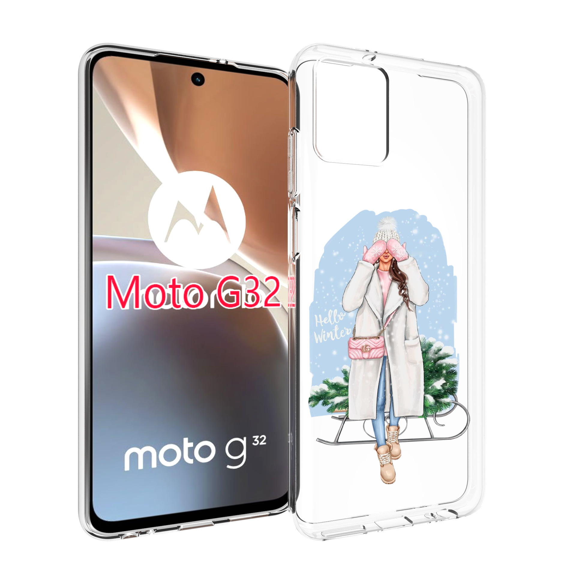 

Чехол MyPads привет-зима женский для Motorola Moto G32, Прозрачный, Tocco