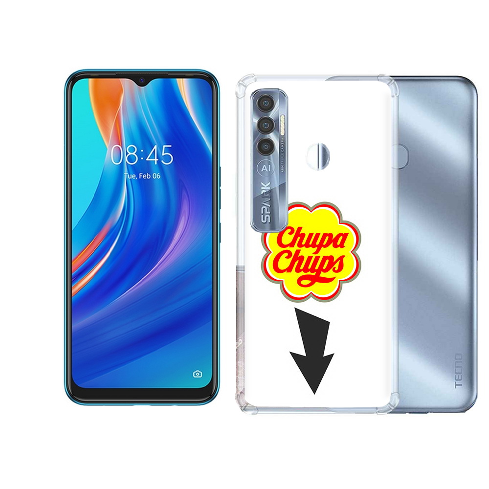 

Чехол MyPads Tocco для Tecno Spark 7 Pro чупа чупс, Прозрачный, Tocco