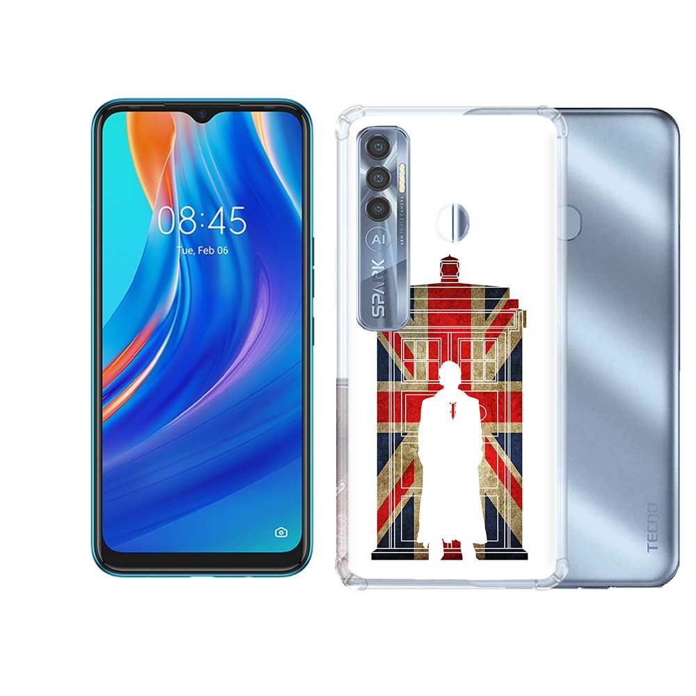 

Чехол MyPads Tocco для Tecno Spark 7 Pro шерлок холмс, Прозрачный, Tocco