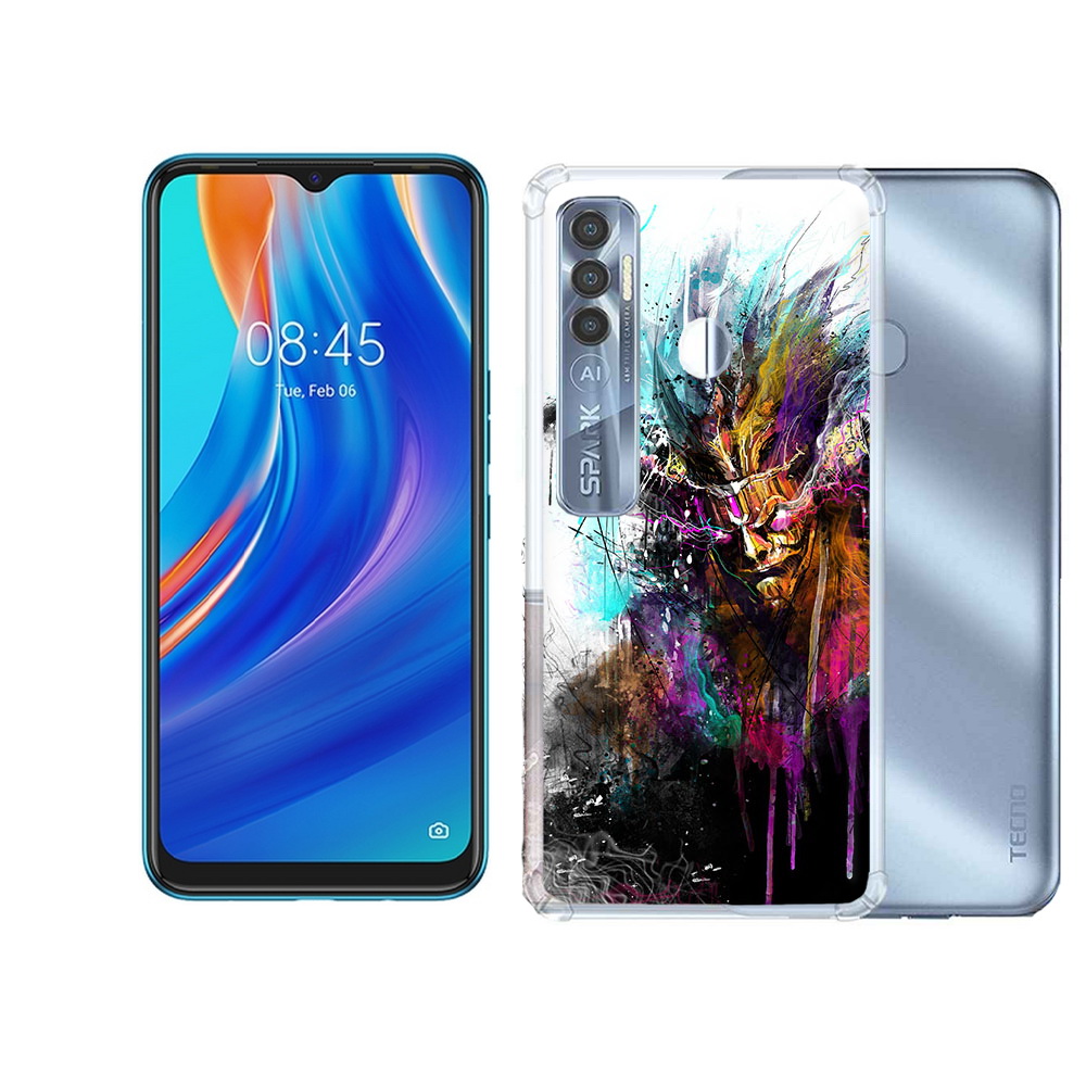 

Чехол MyPads Tocco для Tecno Spark 7 Pro яркий дьявол, Прозрачный, Tocco