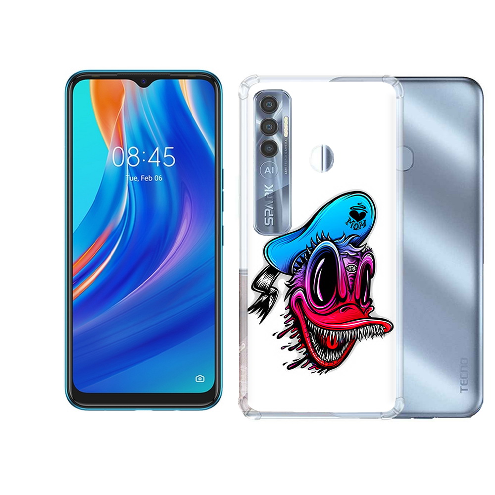 

Чехол MyPads Tocco для Tecno Spark 7 Pro Дональд, Прозрачный, Tocco