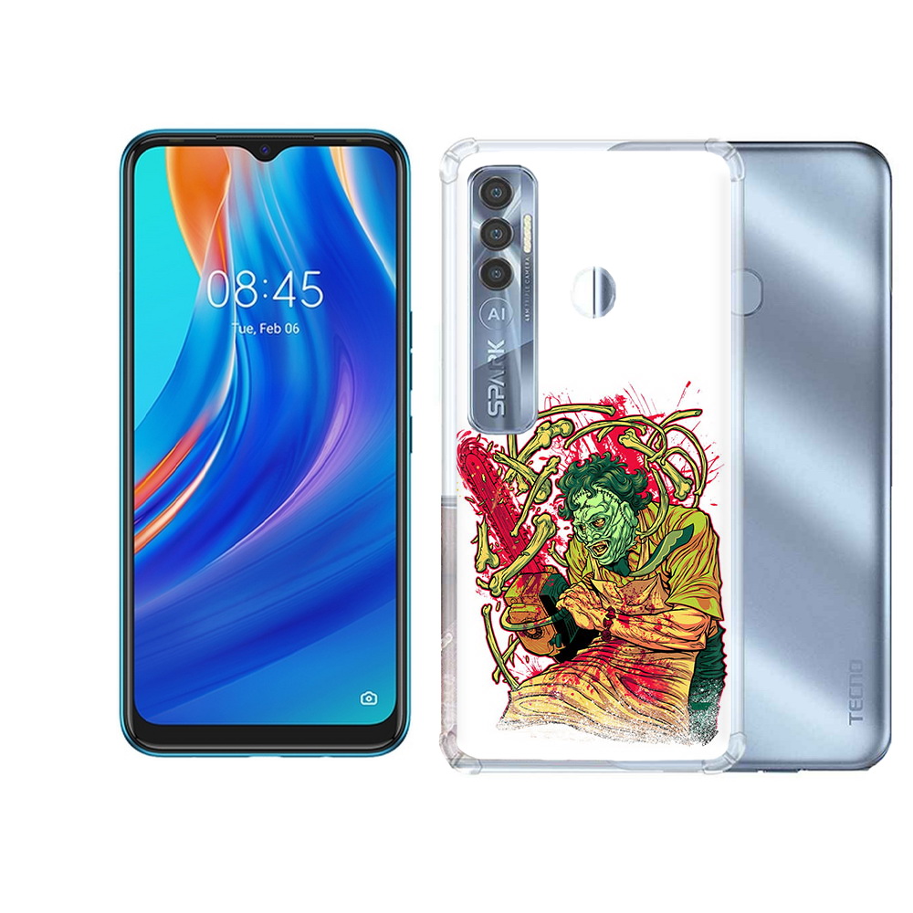 

Чехол MyPads Tocco для Tecno Spark 7 Pro яркий мясник, Прозрачный, Tocco