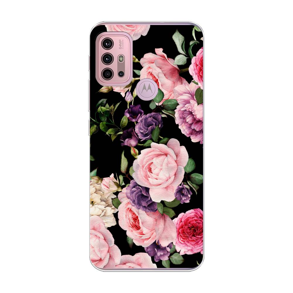 

Чехол Awog на Lenovo K13 Note/Motorola Moto G10/G20/G30 "Пионы на черном", Разноцветный, 242350-8