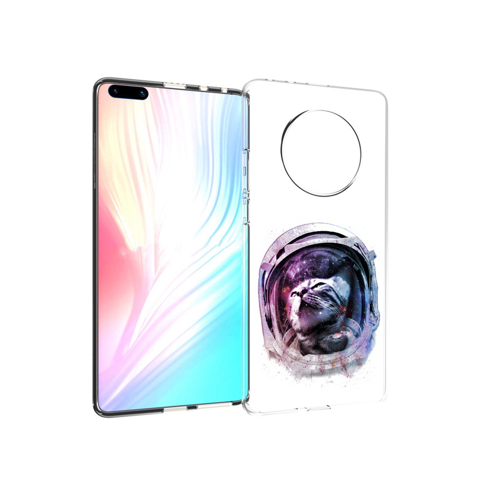 

Чехол MyPads Tocco для Huawei Mate 40 Pro кот в шлеме, Прозрачный, Tocco