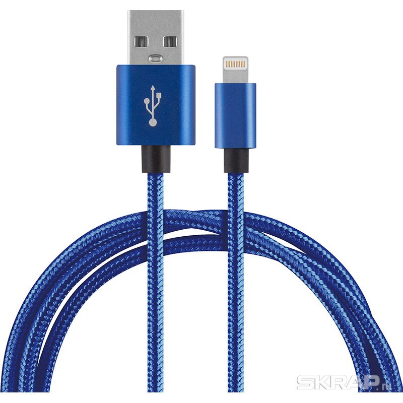 фото Кабель energy et-27 usb - lightning, синий nrg