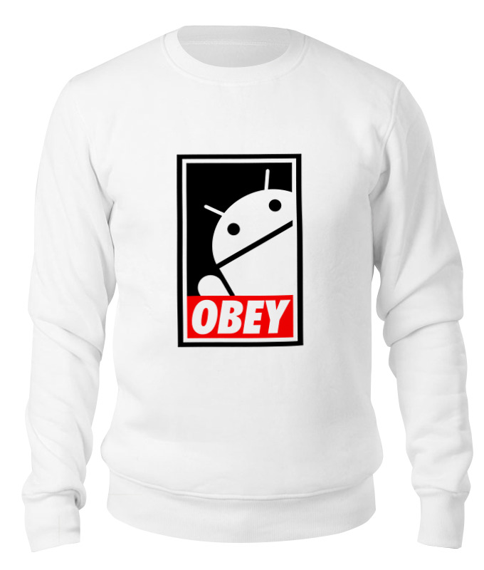 

Свитшот унисекс Printio Android (obey) белый S, Android (obey)