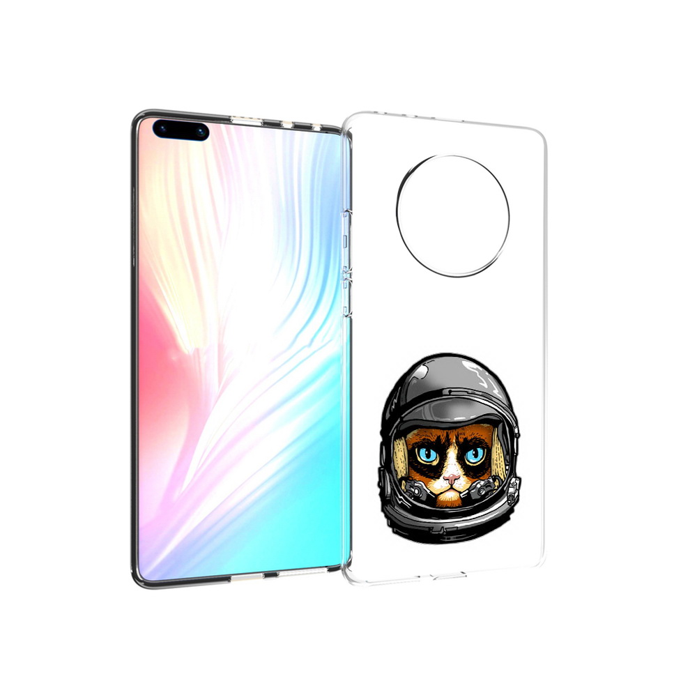

Чехол MyPads Tocco для Huawei Mate 40 Pro кот космонавт, Прозрачный, Tocco