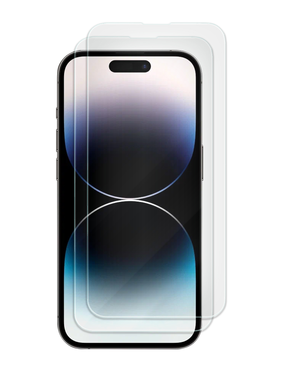 Комплект из 2 шт защитное стекло для iPhone 14 Pro Max без рамки, с отступом от краев