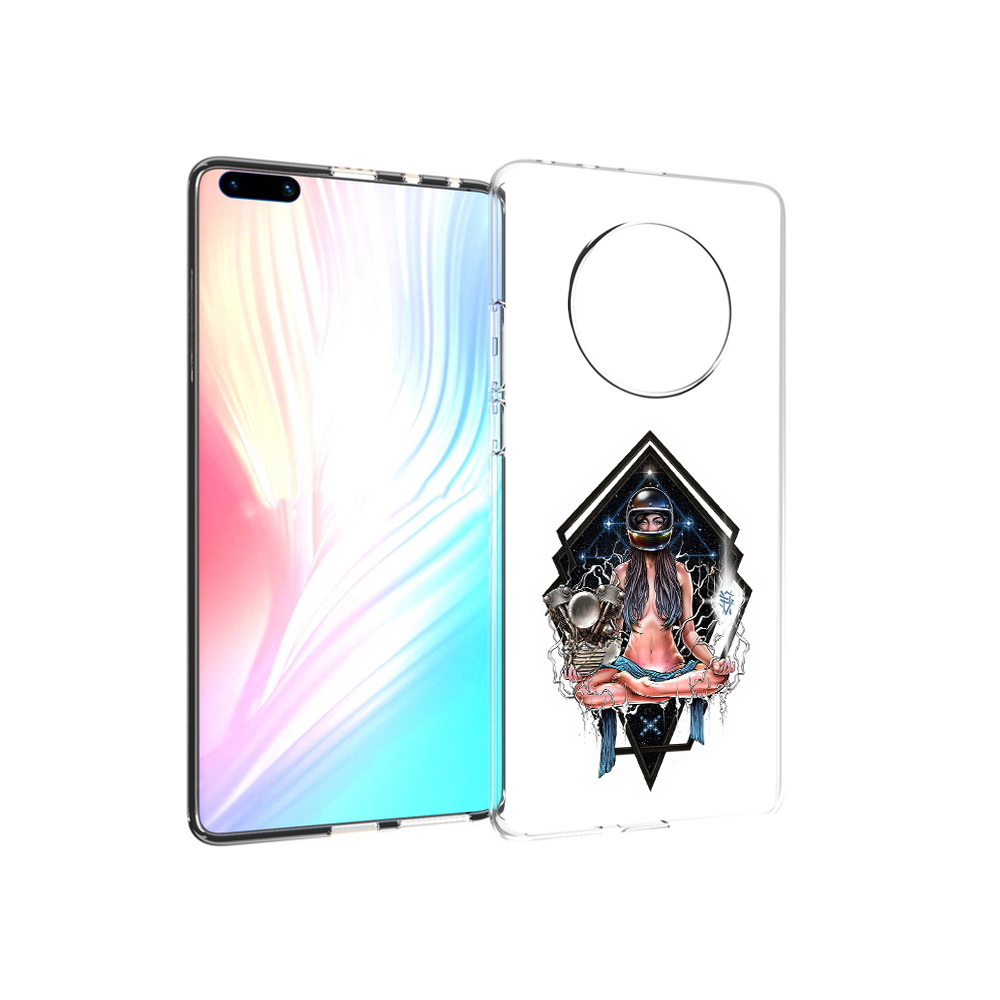Чехол MyPads Tocco для Huawei Mate 40 Pro красивая девушка в шлеме