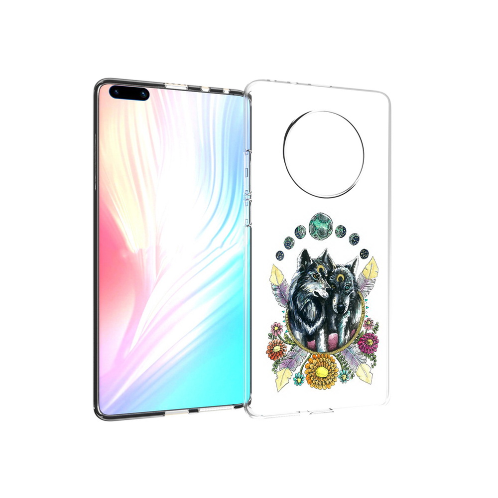 

Чехол MyPads Tocco для Huawei Mate 40 Pro красивые волки абстракция, Прозрачный, Tocco