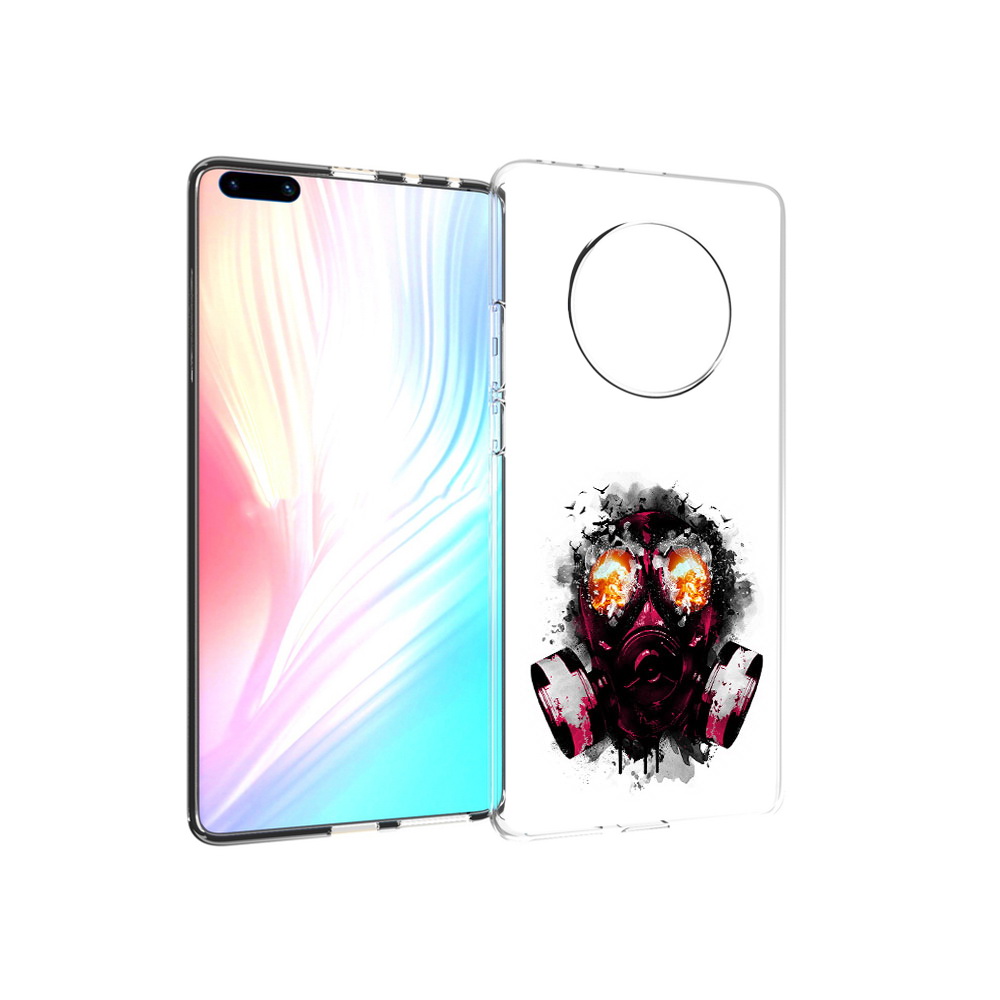 

Чехол MyPads Tocco для Huawei Mate 40 Pro красный противогаз, Прозрачный, Tocco
